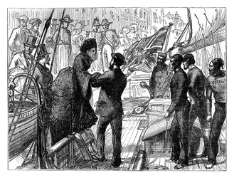 Die Kaiserin der Franzosen geht an Bord der Gazelle, 1870 späte 19. Jahrhundert