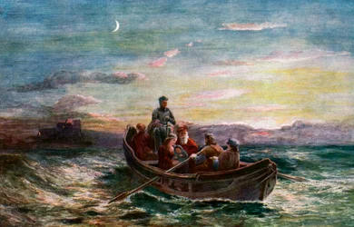 Die Flucht von Maria Stuart aus Schloss Loch Leven, 19. Jahrhundert, ca. 1920