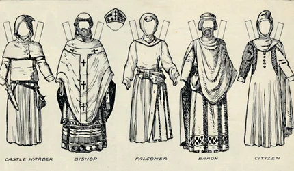 Die Galerie der britischen Kostüme: Wie die Engländer zur Zeit von König John gekleidet waren, um 1934