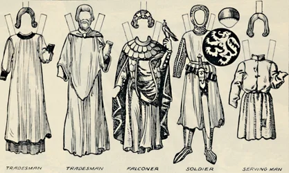 Die Galerie der britischen Kostüme: Was Männer und Frauen in der Zeit von Heinrich III. trugen, um 1934