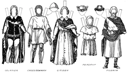 Die Große Galerie der britischen Kostüme: Kleid getragen in der Regierungszeit von Edward III, ca. 1934