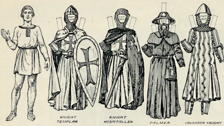 Die große Galerie der britischen Kostüme: Verschiedene Kleider aus der normannischen Zeit