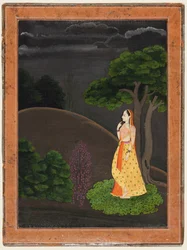 Die Heldin, die sehnsüchtig auf ihren abwesenden Liebhaber wartet Utka Nayaka, ca. 1750-55