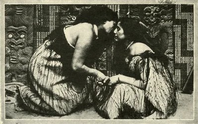 Der Hongi, ein Maori-Gruß, um 1948
