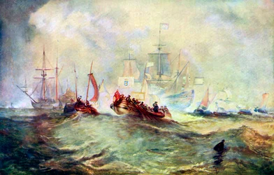 Die Landung von Wilhelm von Oranien in Torbay, 1688, ca. 1920