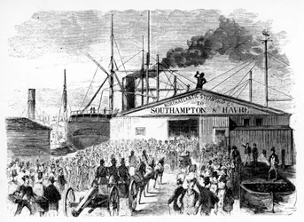 Das Beladen der Atlantik- und Ostseeboote, um 1860er Jahre