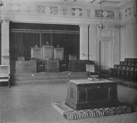 Der Logenraum mit dekorativem Fries, Freimaurertempel, Birmingham, Alabama, 1924