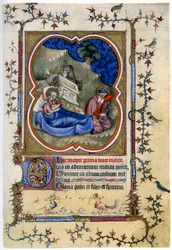 Die Geburt Christi, aus einem Stundenbuch und Messbuch