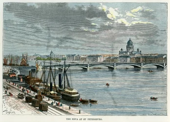 Die Newa in St. Petersburg, Russland, um 1880