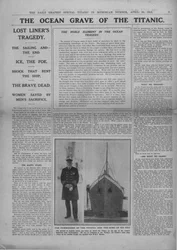 Das Ozeangrab der Titanic und Fotografie von Kapitän Edward Smith, 20. April 1912