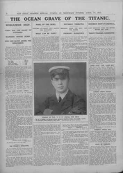 Das Ozeangrab der Titanic und Fotografie von Jack Phillips, 20. April 1912