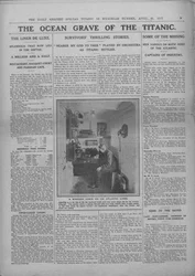 Das Ozeangrab der Titanic und Fotografie eines Funkers, 20. April 1912