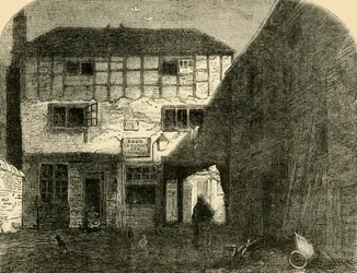 Der Alte Rote Löwe, von vorne, um 1872.