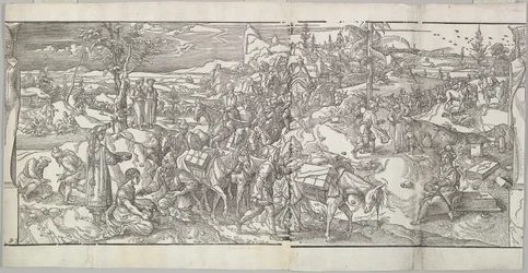 Der Durchzug einer Karawane aus dem Fries Ces Moeurs et fachons de faire de Turcz Customs ..., 1553