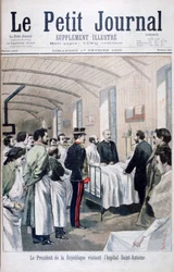 Der Präsident der Republik, Felix Faure, besucht das Saint-Antoine-Krankenhaus, Paris, 1895