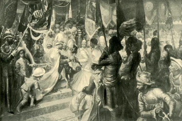 Der Prinz von Wales verleiht den Orden des Sterns von Indien in Kalkutta, 1901