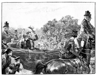 Der Empfang der Königin im Hyde Park, London, ca. 1840er Jahre, 1900