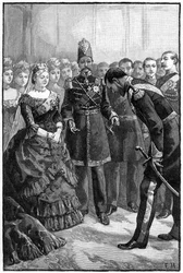 Der Schah von Persien präsentiert seine Klage Königin Victoria in Windsor, Mitte bis Ende des 19. Jahrhunderts