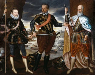 Die Sieger von Lepanto: Johann von Österreich, Marcantonio Colonna, Sebastiano Venier, ca. 1575