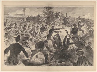 Der Krieg für die Union, 1862 - Ein Bajonettangriff Harpers Weekly, Vol. VII, 12. Juli 1862