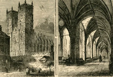 Die Westtürme und Kreuzgänge der Westminster Abbey, 1881