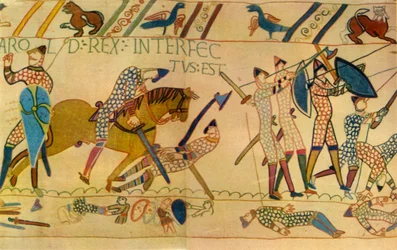 Der Tod von Harold in der Schlacht von Hastings, 1066
