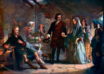 Das erste Treffen von Prinz Charles und Flora Macdonald auf der Insel South Uist