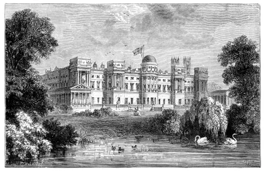 Der Vorgarten des Buckingham Palace, London, 1900