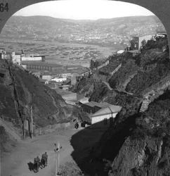 Der Hafen und die Stadt Valparaiso, Chile, ca. 1900er Jahre
