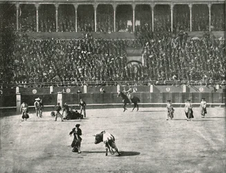 Das Innere der Stierkampfarena, Madrid, Spanien, 1895