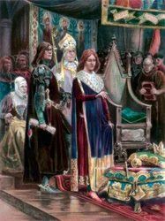 Die Investitur von Edward III. mit dem Pallium, Westminster, Lichtmess, 1327, 1902