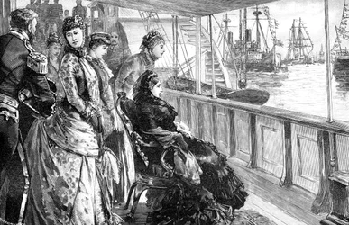 Die Königin inspiziert die Flotte bei Spithead, Hampshire, spätes 19. Jahrhundert, 1900