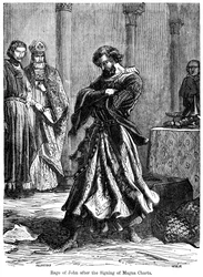 Der Zorn von König Johann 1167-1216 nach der Unterzeichnung der Magna Carta ca. 1215
