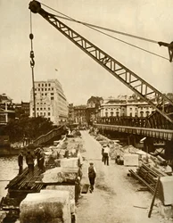 Der Wiederaufbau der Waterloo-Brücke, London, 1934, 1935
