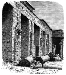 Die Ruinen des Palastes von Ramses III, Medinet Habu, Oberägypten, um 1890