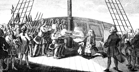 Die Erschießung von Admiral Byng an Bord der Monarque, 1757
