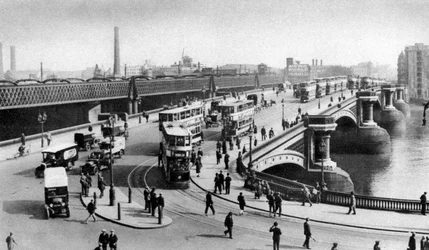 Die beiden Brücken bei Blackfriars, London, 1926-1927