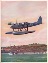 Die obere Komponente des Short-Mayo Composite Aircraft Mercury, um 1929, 1937