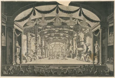Theaterinnenraum mit Aufführung