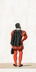 Theaterkostümentwurf für Shakespeares Stück, Heinrich VIII., 19. Jahrhundert