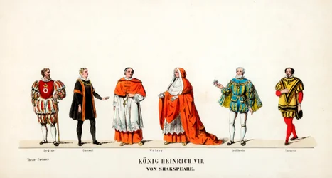 Theaterkostümentwürfe für Shakespeares Stück, Heinrich VIII., 19. Jahrhundert