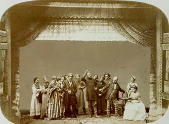 Theatergruppe des Volkstheaters, Russland, 1892