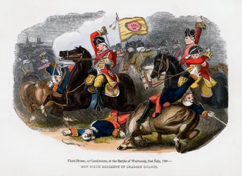 Dritte Kavallerie oder Karabiniers in der Schlacht bei Warburg, 31. Juli 1760