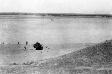 Tigris-Fluss, Samarra, Mesopotamien, 1918