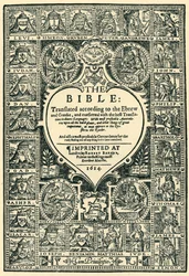 Titelseite der Genfer Bibel, 1614, 1943