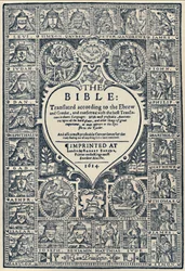 Titelseite der Genfer Bibel, 1614, 1947