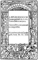 Titelseite von Lucian, 1521, 1893