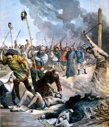 Folter und Mord an christlichen Nonnen und Priestern während des Boxeraufstands in China, 1891