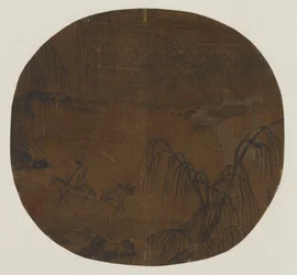 Reisende unter Weidenbäumen, Yuan- oder Ming-Dynastie, 1279-1644
