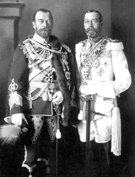 Zar Nikolaus II. von Russland und Georg V. des Vereinigten Königreichs, 1913